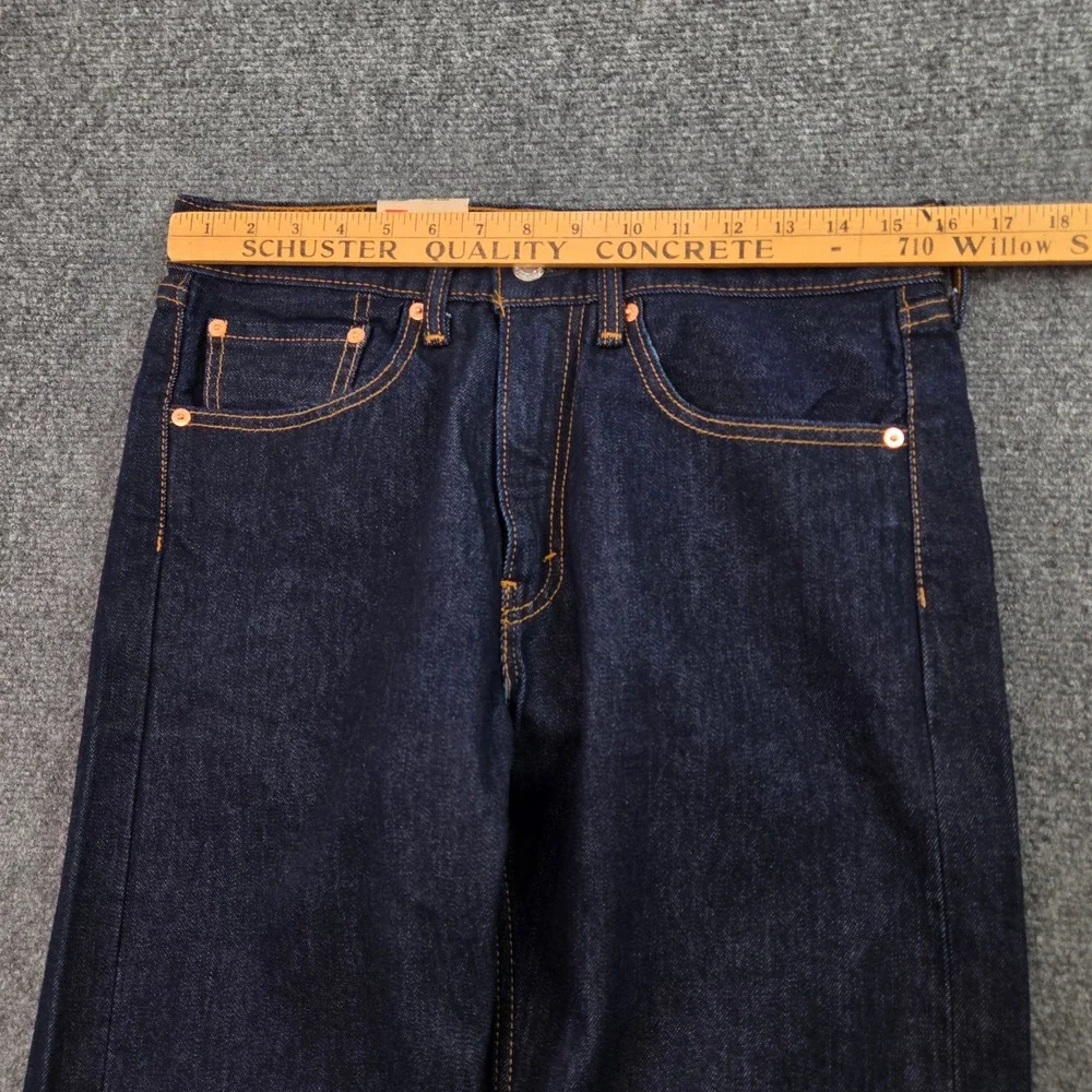 Levis 505 Regular Fit Jeans Mens 31x32 Dark Indigo Blue Denim Straight Deadstock